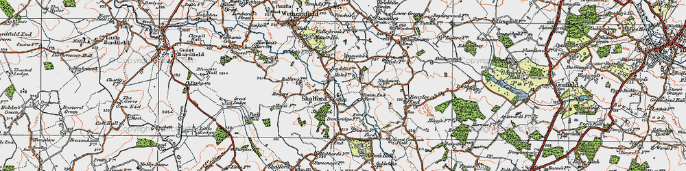 Old map of Shalford in 1921