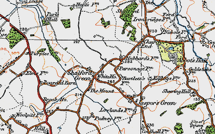 Old map of Shalford Green in 1921