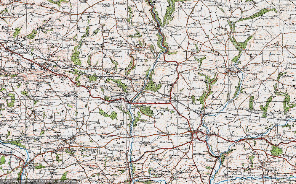 Old Map of Historic Map covering Bremridge in 1919