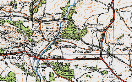 Old map of Shallowford in 1919