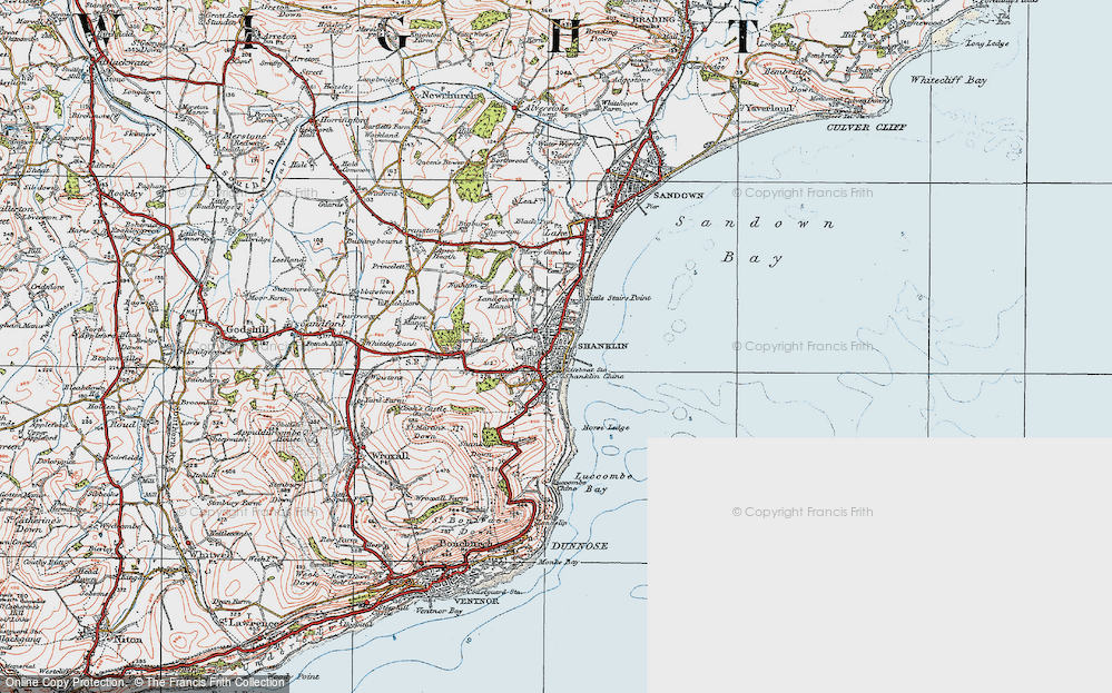Historic Ordnance Survey Map Of Shanklin 1919