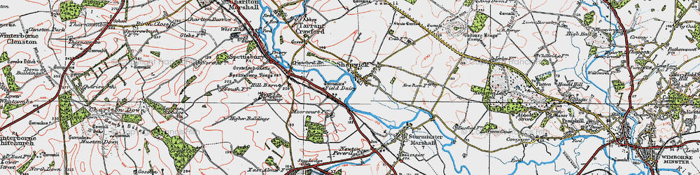 Old map of Shapwick in 1919