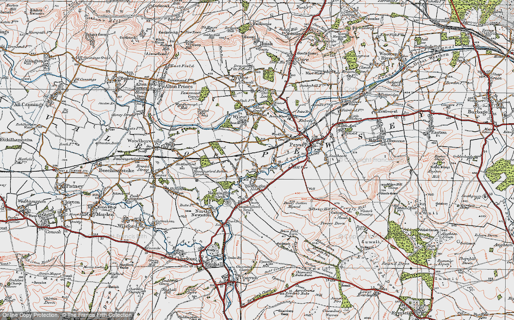 Old Map of Sharcott, 1919 in 1919