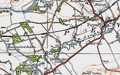 Old map of Sharcott in 1919