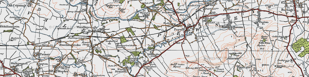 Old map of Sharcott in 1919