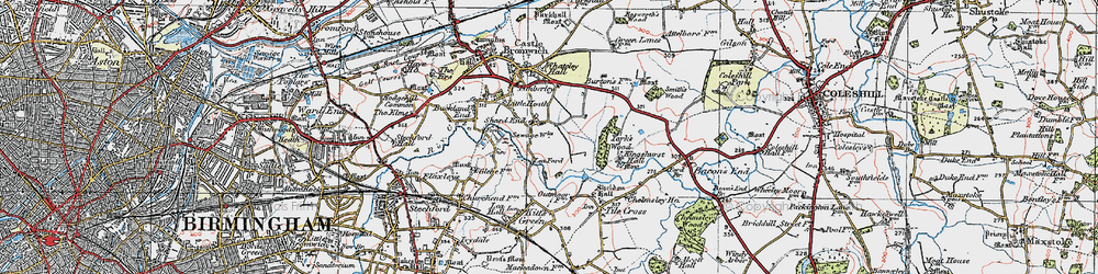 Old map of Shard End in 1921