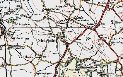 Old map of Shareshill in 1921