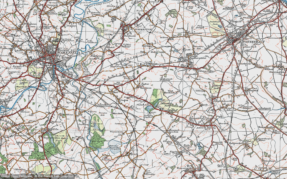 Old Map of Sharlston, 1925 in 1925