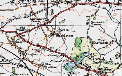 Old map of Sharlston in 1925