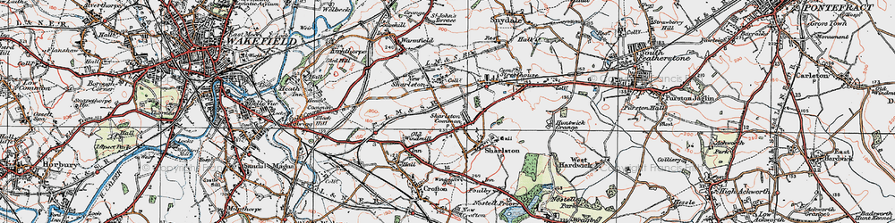 Old map of Sharlston Common in 1925