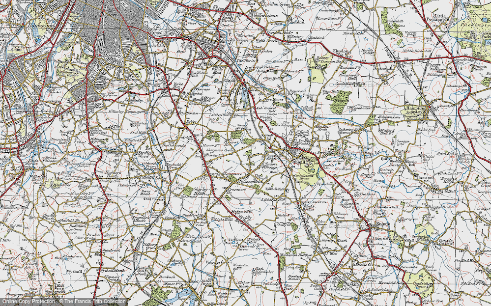 Old Map of Sharmans Cross, 1921 in 1921