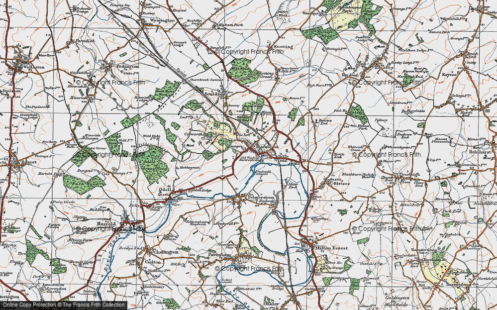 Old Map of Sharnbrook, 1919 in 1919