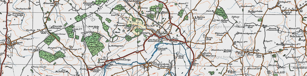 Old map of Sharnbrook in 1919