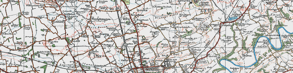 Old map of Sharoe Green in 1924