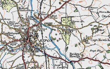 Old map of Sharow in 1925