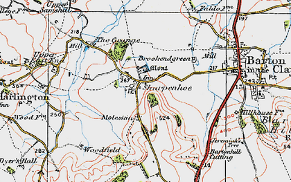 Old map of Sharpenhoe in 1919