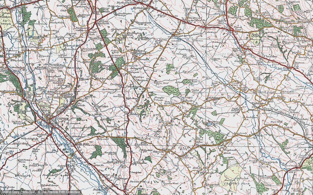 Old Map of Sharpley Heath, 1921 in 1921