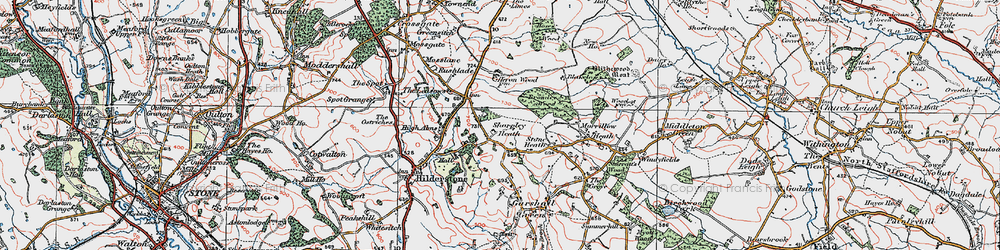 Old map of Sharpley Heath in 1921