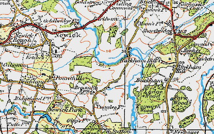 Old map of Buckham Hill Ho in 1920