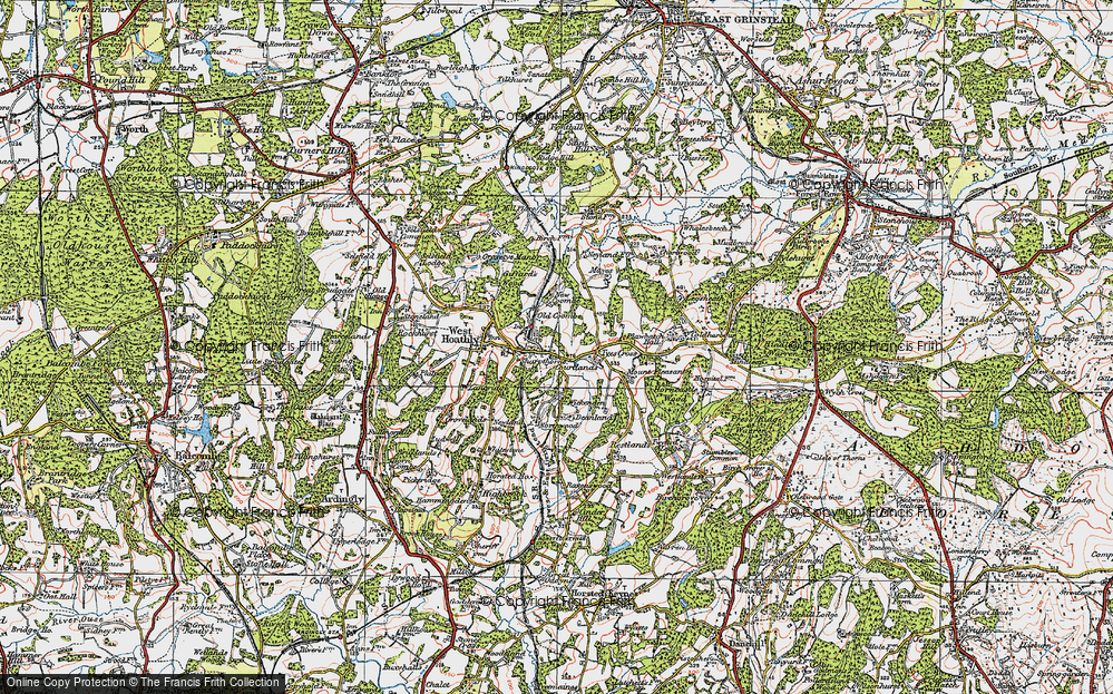 Old Map of Sharpthorne, 1920 in 1920