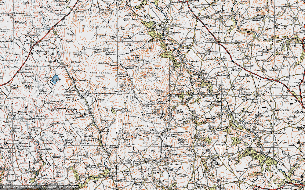 Old Map of Sharptor, 1919 in 1919