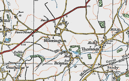 Old map of Sharrington in 1921