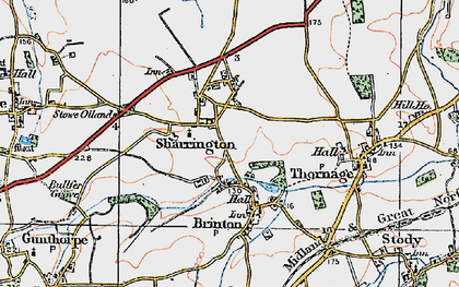 Old map of Stowe Ollands in 1921