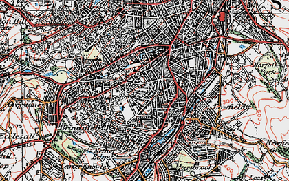 Old map of Sharrow in 1923