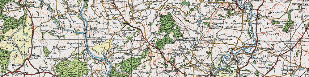 Old map of Shatterford in 1921