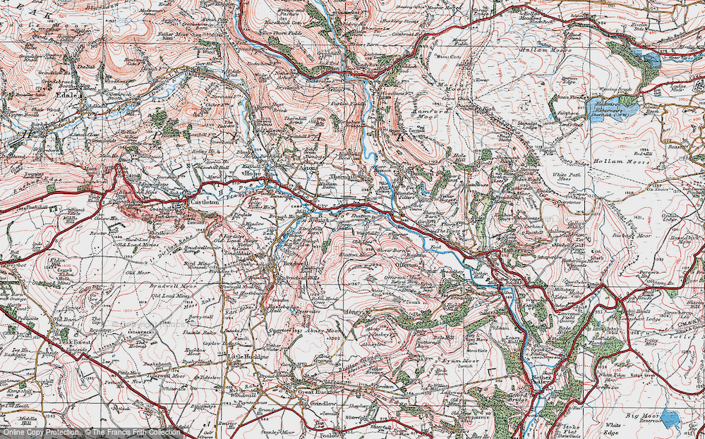 Old Map of Historic Map covering Bamford Sta in 1923