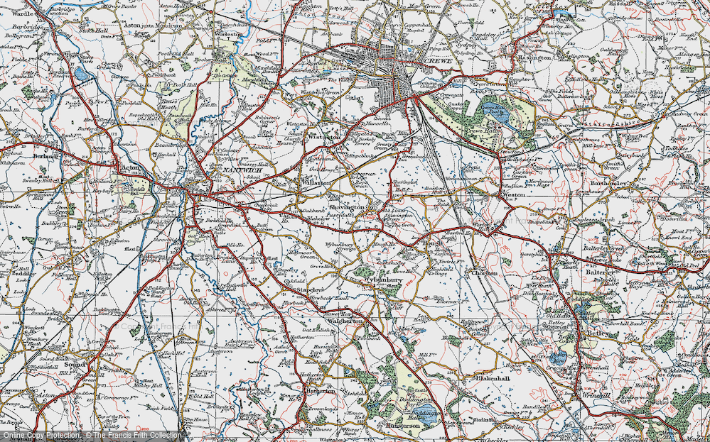 Old Map of Shavington, 1921 in 1921