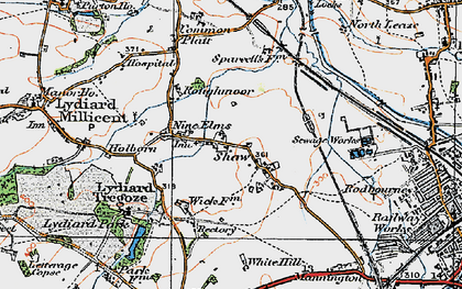 Old map of Shaw in 1919