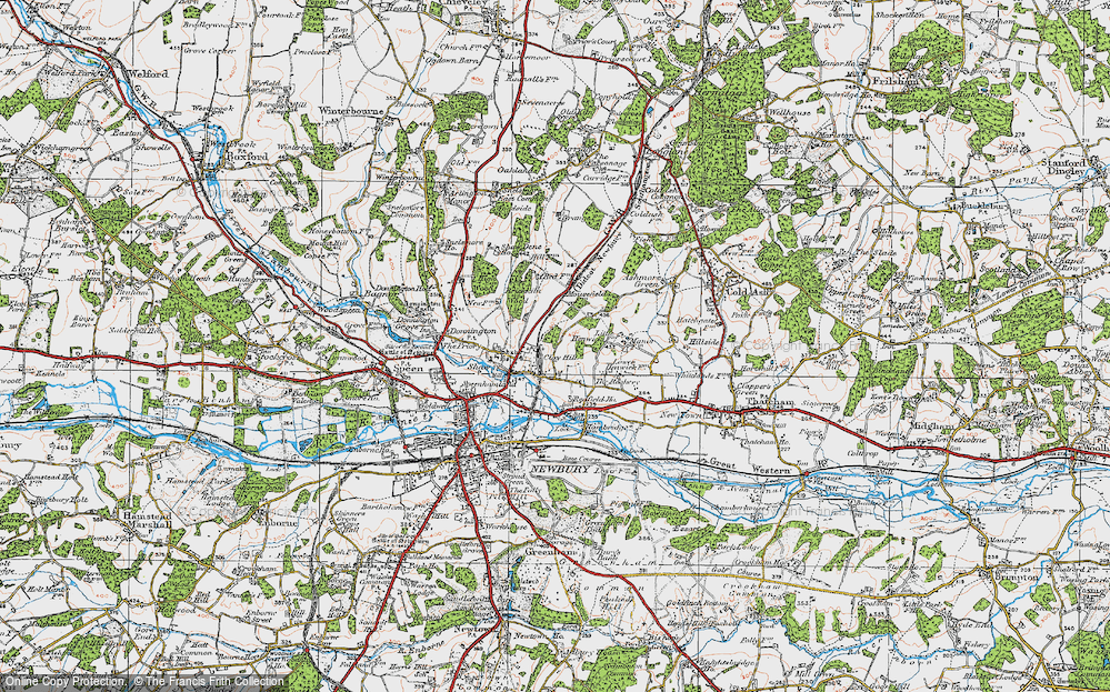 Old Map of Historic Map covering Brickkiln Wood in 1919