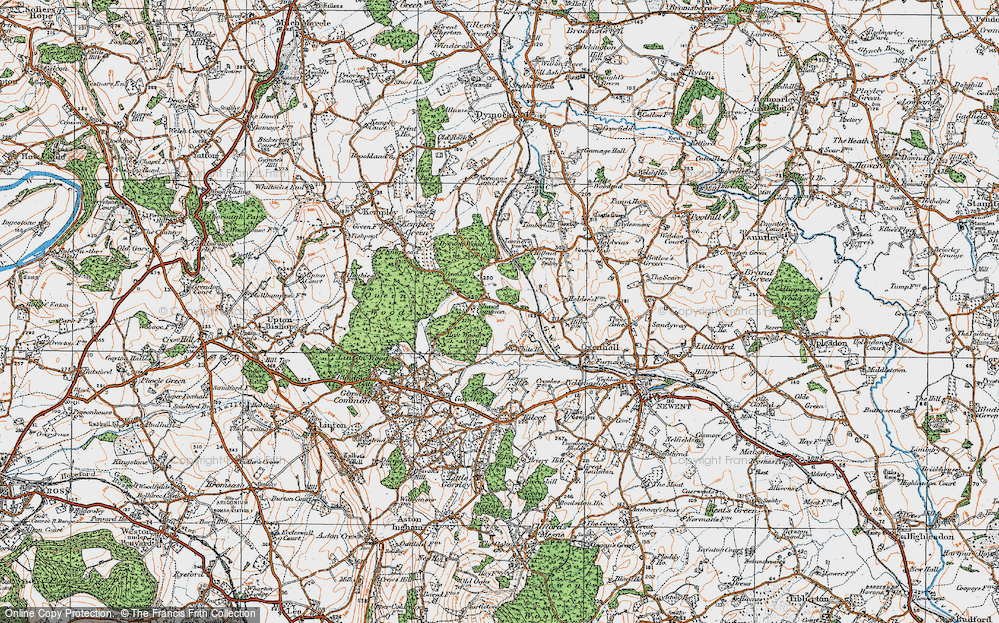 Old Map of Shaw Common, 1919 in 1919