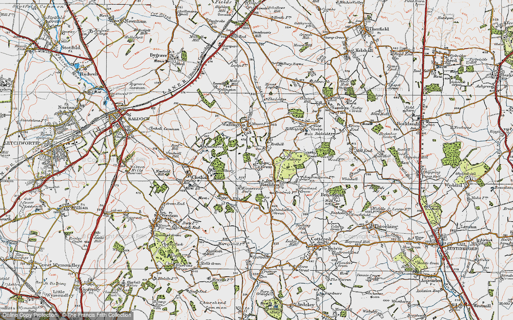 Old Map of Shaw Green, 1919 in 1919