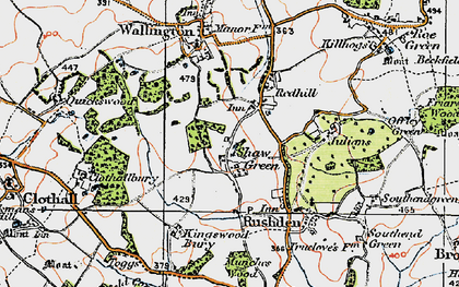 Old map of Shaw Green in 1919