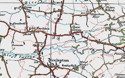 Old map of Shaw Green in 1924