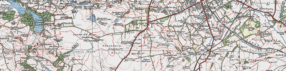 Old map of Shaw Green in 1925