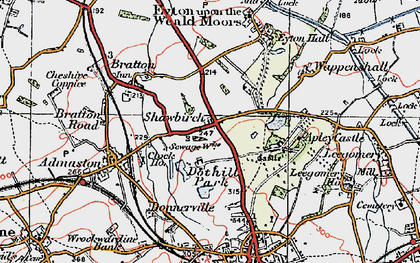 Old map of Shawbirch in 1921