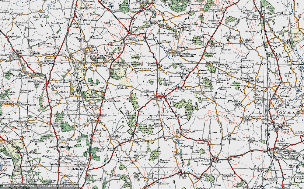 Old Map of Shawbury, 1921 in 1921