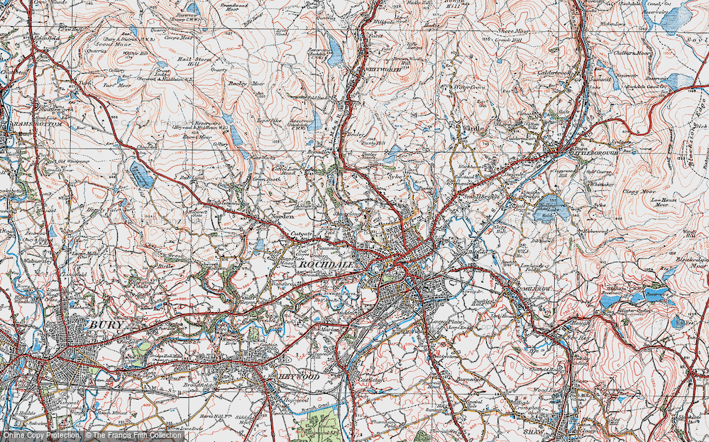 Old Map of Shawclough, 1924 in 1924