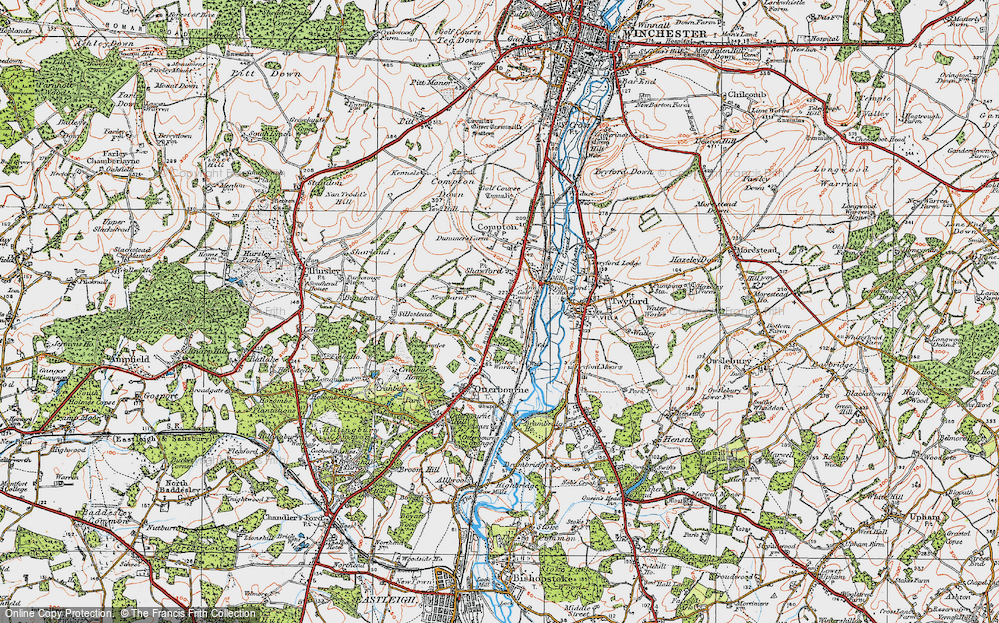 Old Map of Shawford, 1919 in 1919