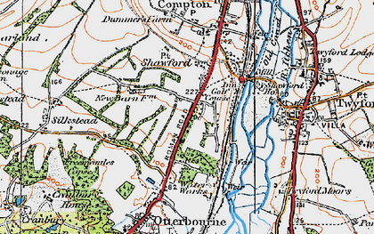 Old map of Shawford in 1919