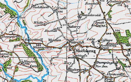 Old map of Shebbear in 1919