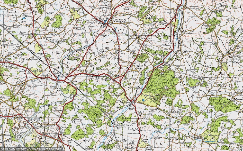 Old Map of Historic Map covering Biddenfield in 1919