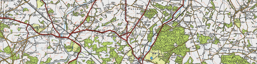 Old map of Biddenfield in 1919