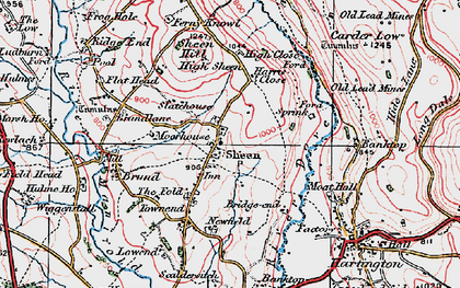 Old map of Sheen in 1923