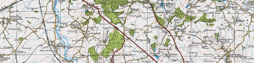 Old map of Bushycommon Wood in 1919