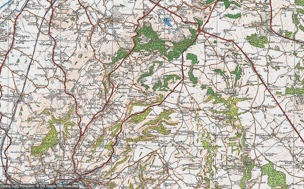 Old Map of Sheepscombe, 1919 in 1919
