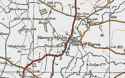 Old map of Sheepy Magna in 1921